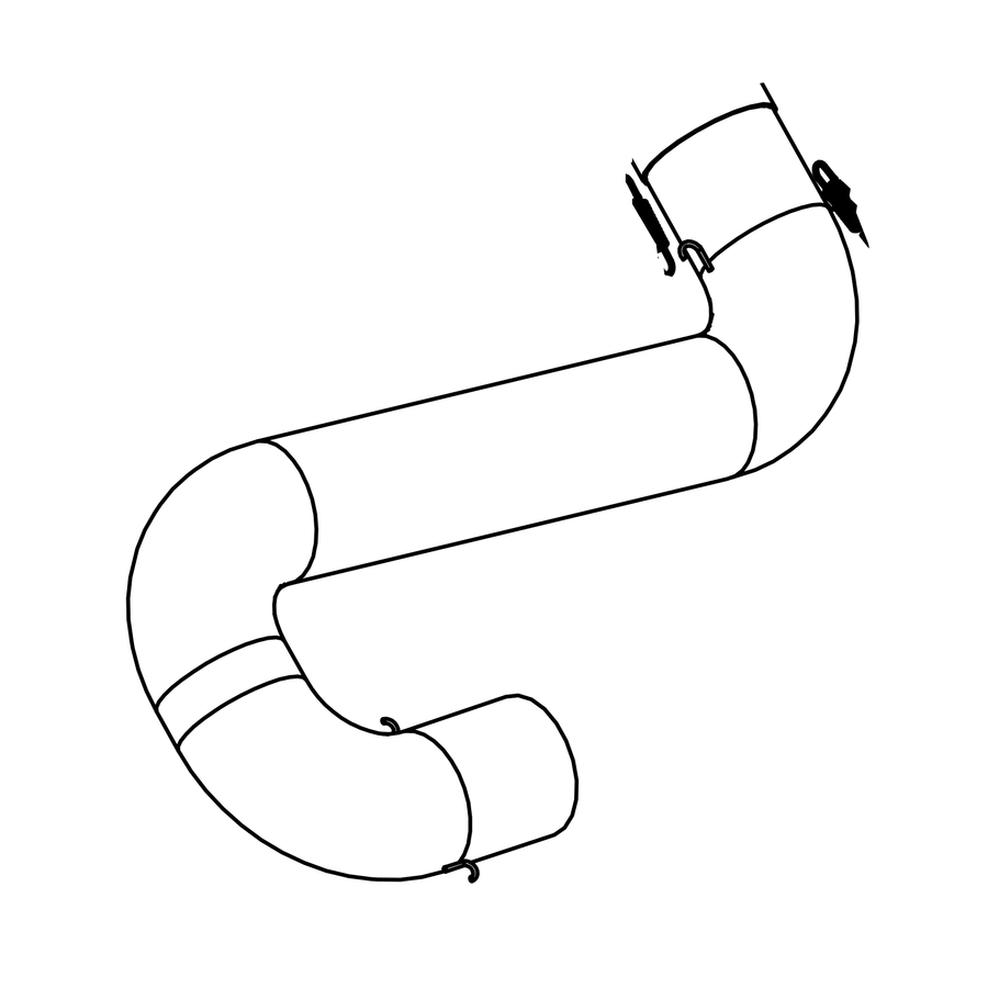 EX0234 - Quiet Silencer Joining Pipe, Radical parts catalogue drawing