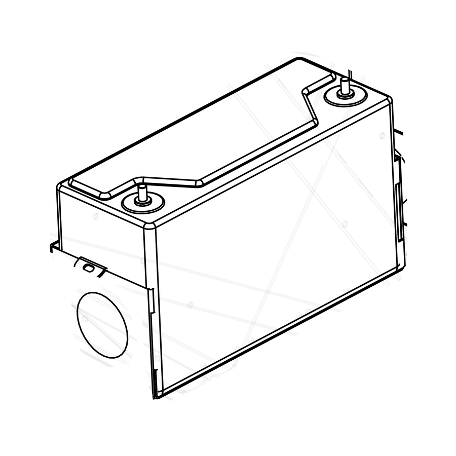 LB0009 - Battery 12V (1340cc Standard), Radical parts catalogue drawing