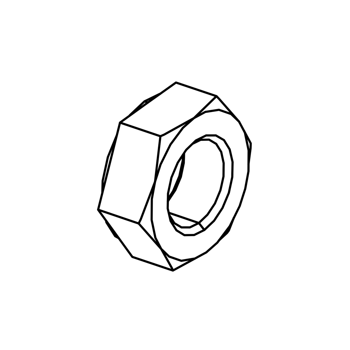 SU0011 - 3/8 Lock Nut BZP, Radical parts catalogue drawing