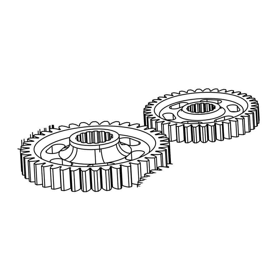 TQ0045 - Ratio Gear Pair (2.917:1), Radical parts catalogue drawing