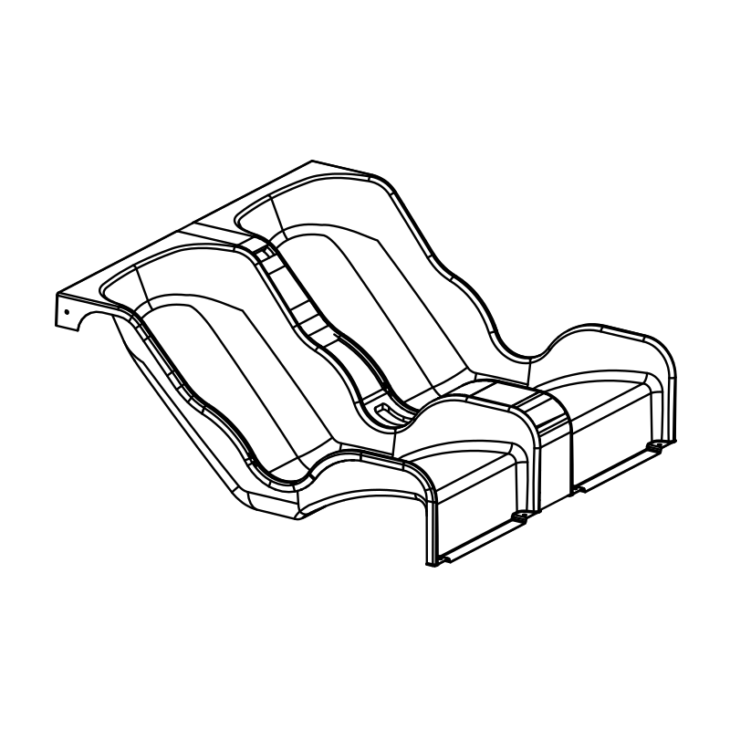 MS0010/G3 - Seat Twin HI Side Black SR3 RSX