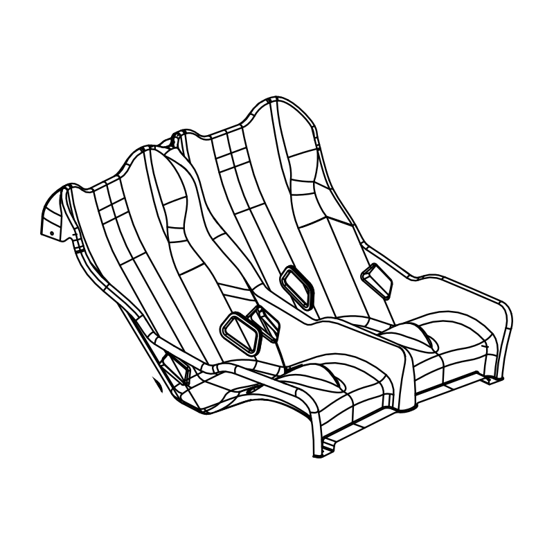 MS0075/G3 - SR3 Double Seat Black